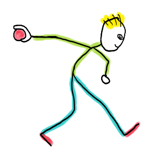 Bocce Ball Stickman is a fun hand drawn design showing our player in action pose as he prepares to release the bocce ball.