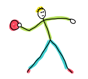 Dodgeball Stickman prepares to throw the ball in this fun hand drawn image for dodgeball players and fans.