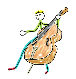 Double Bass Stickman is a fun hand drawn design showing our guy playing the upright bass with some style.