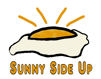 Fried Egg with sunbeams and the message 