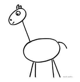 Giraffe with tail