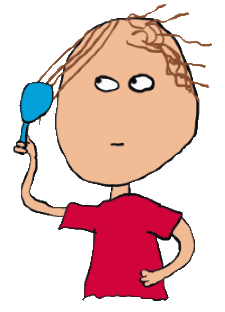 Child brushing hair