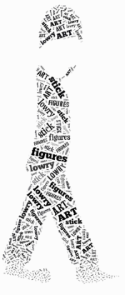 Lowry stick figure cloud tag shape picture
