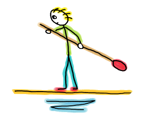 Paddleboard Stickman is a hand drawn homage to paddleboarding, and stickmen. A fun drawing for fans of balance, paddles and water.