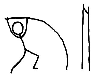 Pole vaulting design shows a pole vaulter bending pole and preparing to launch over the bar for a new world record. Cool stickman style design for pole vaulting fans.