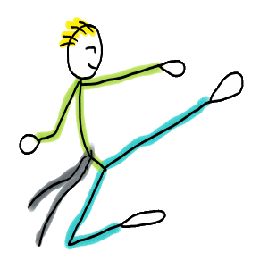 Taekwondo Stickman is a fun, hand-drawn design featuring a high-flying kick that brings minimalist black-belt martial arts to life.