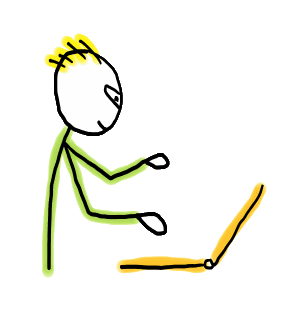 Tech Guy Stickman is a fun hand-drawn design featuring a tech worker at their laptop. Could be a coder, tech support, helpdesk, or something else, whatever it is this guy is a tech hero to his colleagues. 